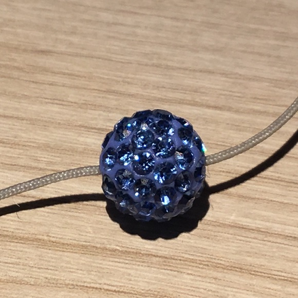 Adjustable blue ball necklace - Picture 3 of 3
